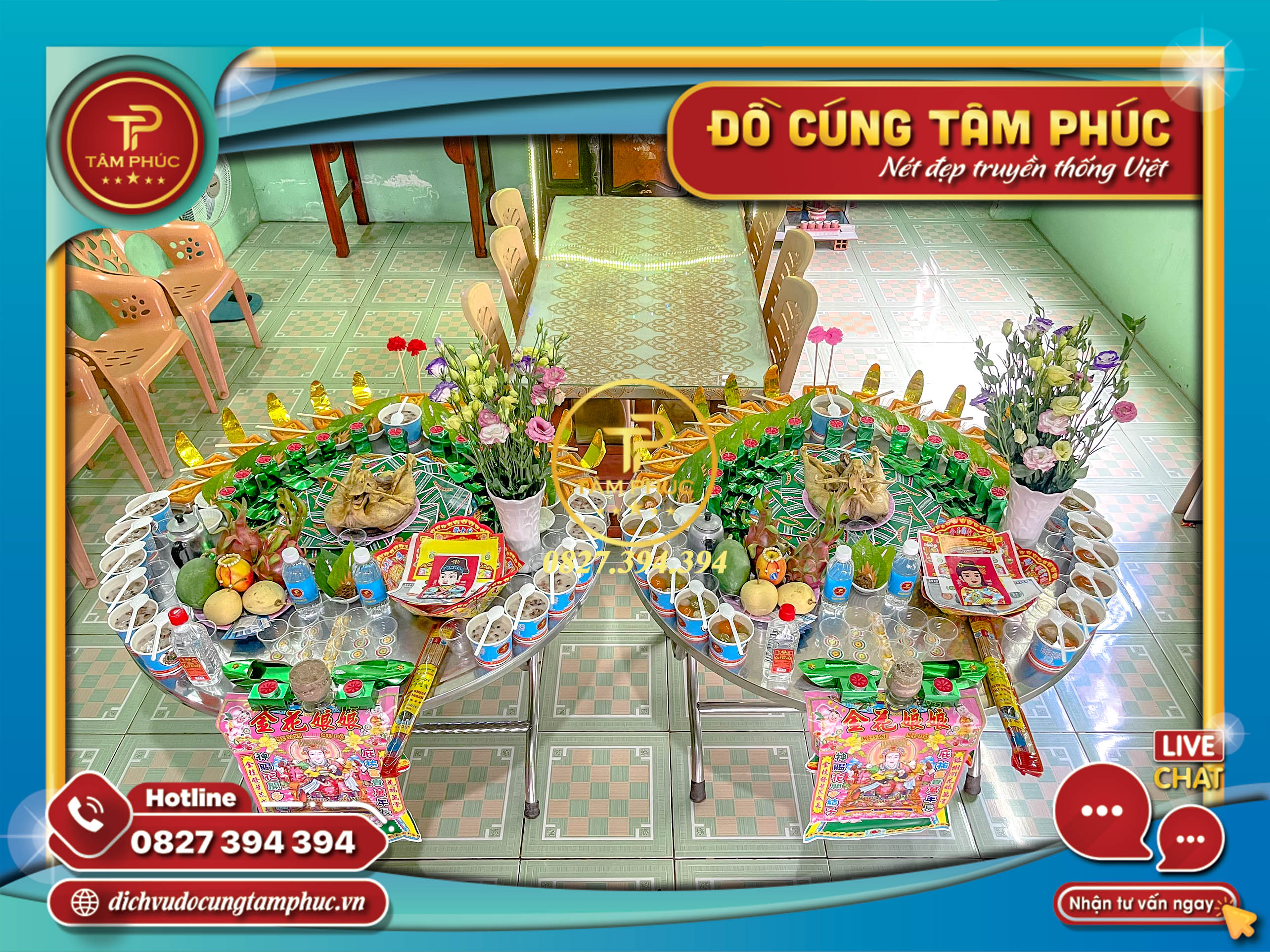 Mâm cúng Căn, Đầy Tháng, Thôi Nôi Song Sinh cho các bé.